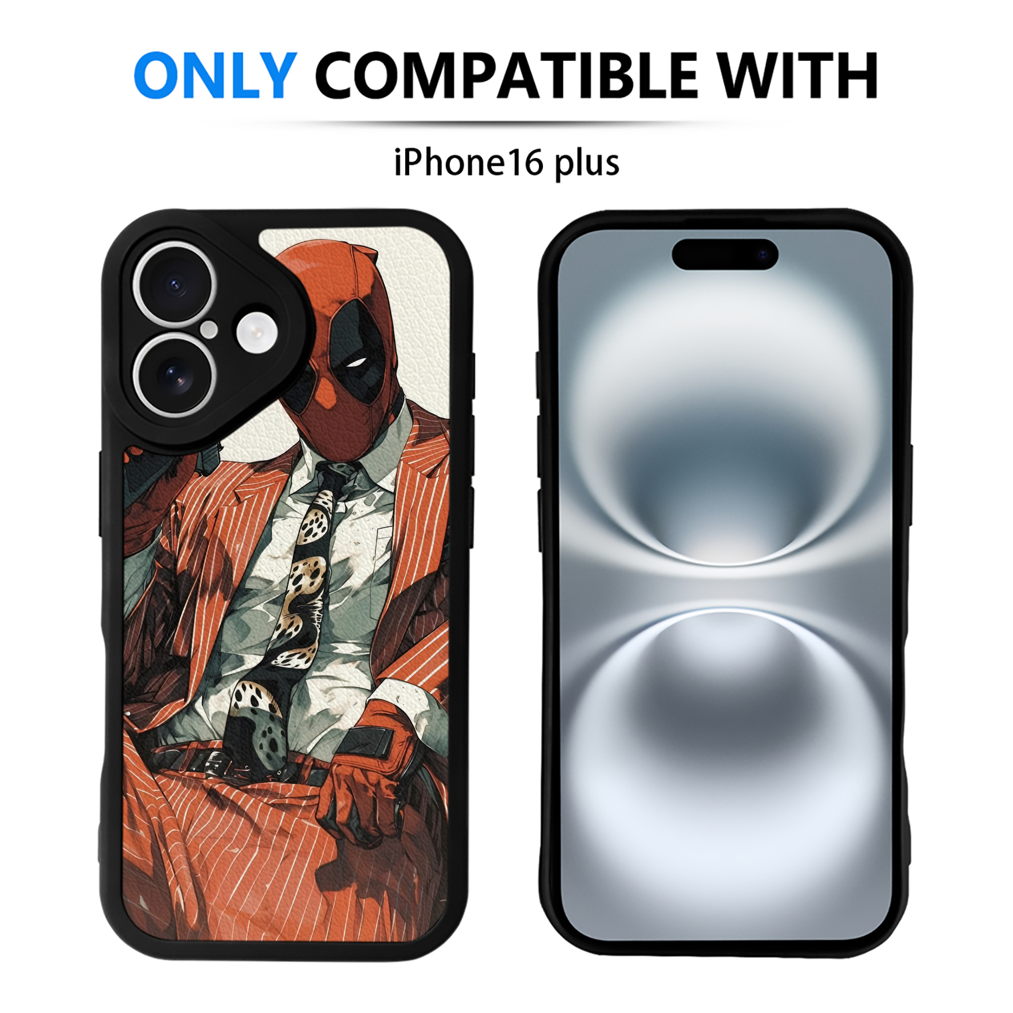 （画像用） Deadpool デッドプール 【iPhone 16シリーズ対応】シリコンスマホケース（レザー調） 材質：シリコン